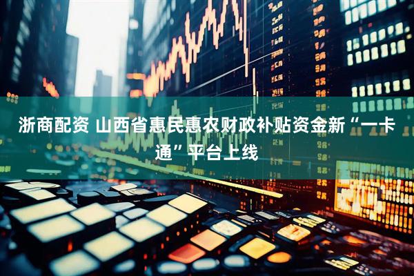 浙商配资 山西省惠民惠农财政补贴资金新“一卡通”平台上线